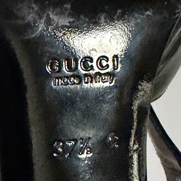 Gucci Elegant Black Stiletto Pointed-Toe Slingback Pumps Size 7 1/2 - Picture 6 of 15